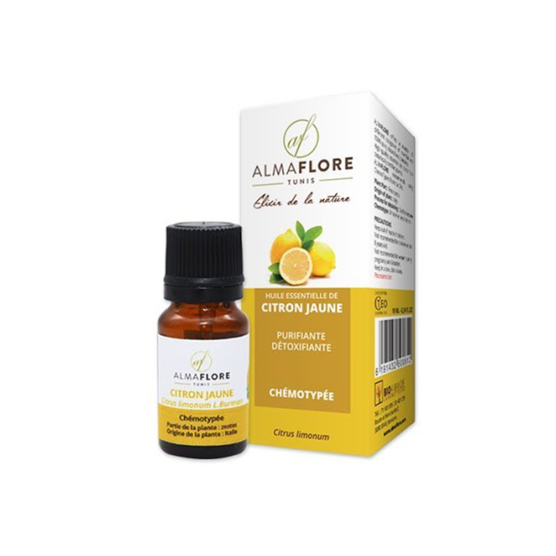 ALMAFLORE HUILE ESSENTIELLE DE CITRON JAUNE BIO 10ML