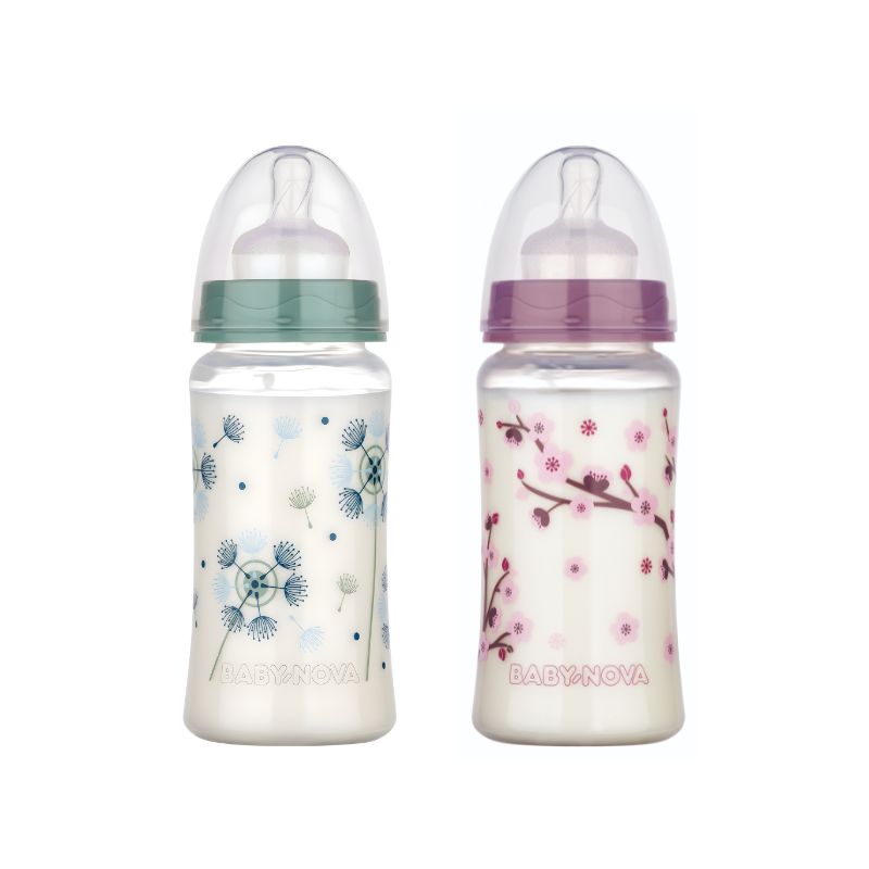 BABY NOVA BIBERON COL LARGE PLASTIQUE 300ML