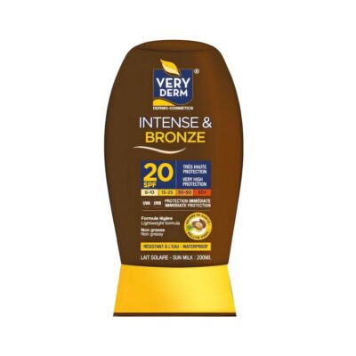 VERYDERM LAIT SOLAIRE INTENSE & BRONZE SPF20+ 200ML