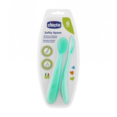 CHICCO 2 CUILLERE SILICONE  6M+