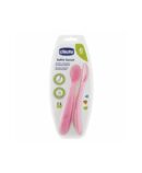 CHICCO 2 CUILLERE SILICONE  6M+ ROSE
