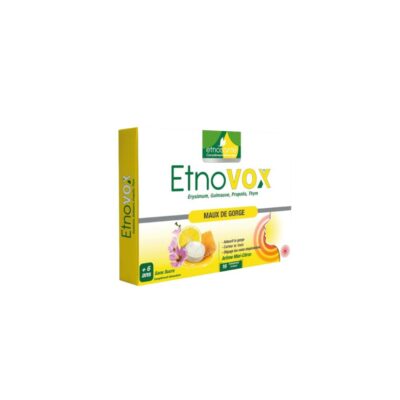 Etnovox Maux de gorge Miel–Citron – 16 Comprimés à sucer