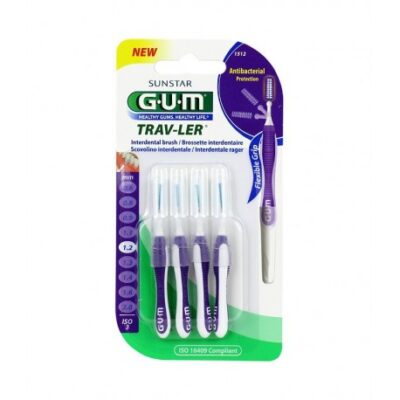 GUM Brossettes Traveler extrafine cylindrique  bte de 4 (1512)