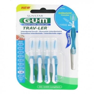 GUM Brossettes Traveler fine conique  bte de 4 (1614)