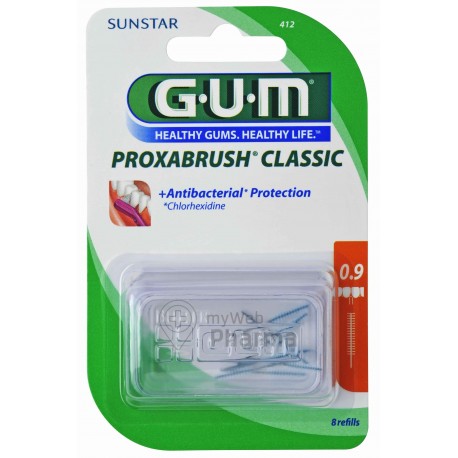 GUM brossettes ultra fine cylindrique  boite de 8 (412)