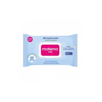 MATERNA LINGETTES bleue  FORMAT POCKET BOITE DE 20