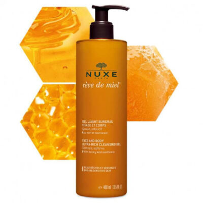 NUXE Rêve de miel Gel Lavant Surgras Visage et Corps  400ml